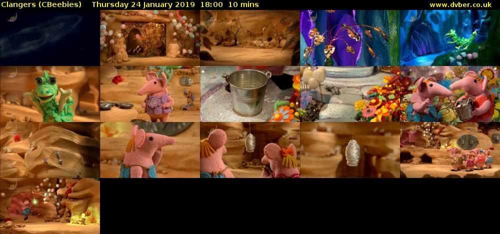 Clangers (CBeebies) Thursday 24 January 2019 18:00 - 18:10