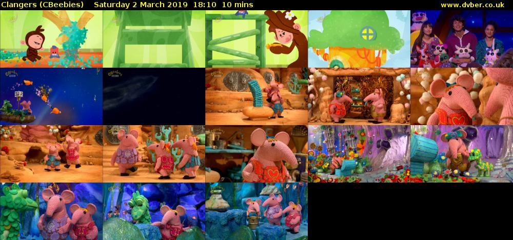Clangers (CBeebies) Saturday 2 March 2019 18:10 - 18:20
