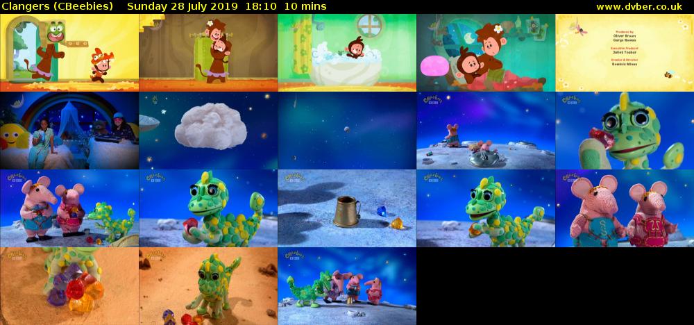 Clangers (CBeebies) Sunday 28 July 2019 18:10 - 18:20