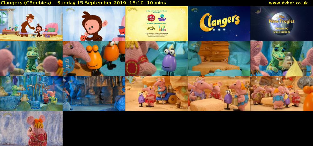 Clangers (CBeebies) Sunday 15 September 2019 18:10 - 18:20