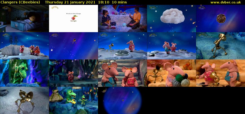 Clangers (CBeebies) Thursday 21 January 2021 18:10 - 18:20