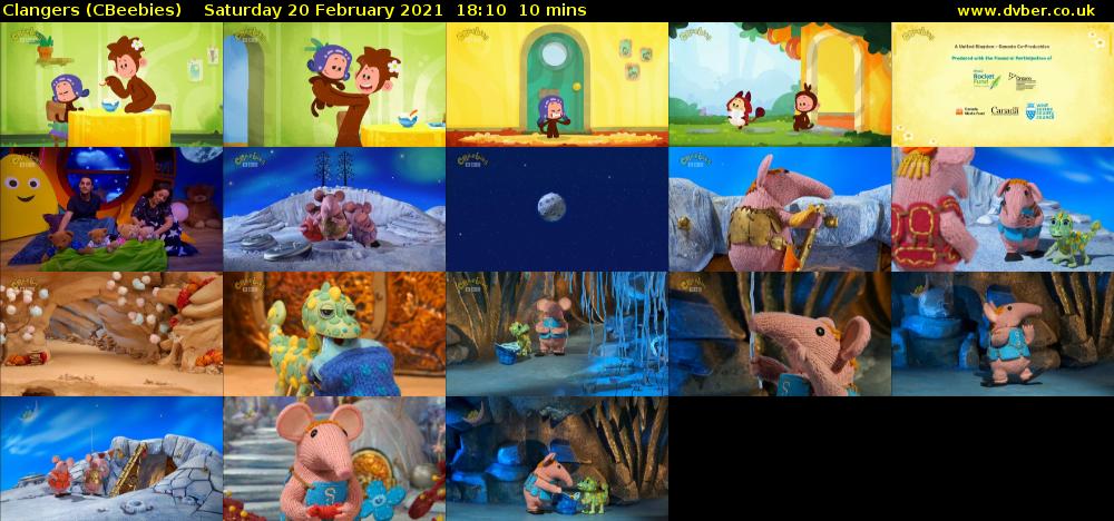 Clangers (CBeebies) Saturday 20 February 2021 18:10 - 18:20