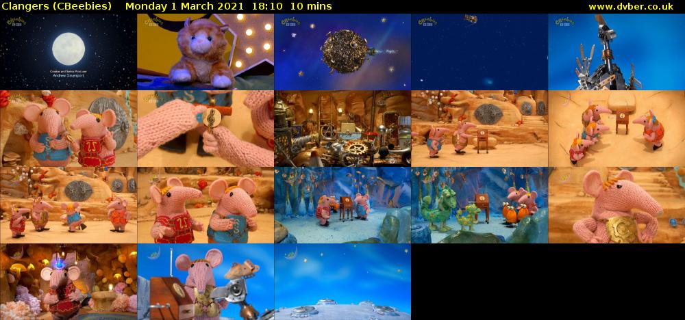 Clangers (CBeebies) Monday 1 March 2021 18:10 - 18:20