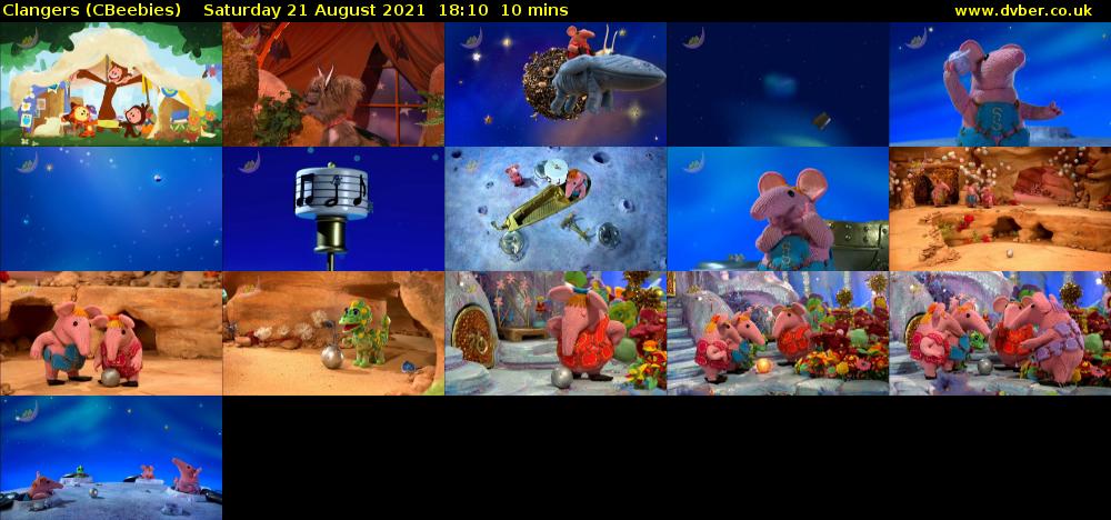 Clangers (CBeebies) Saturday 21 August 2021 18:10 - 18:20
