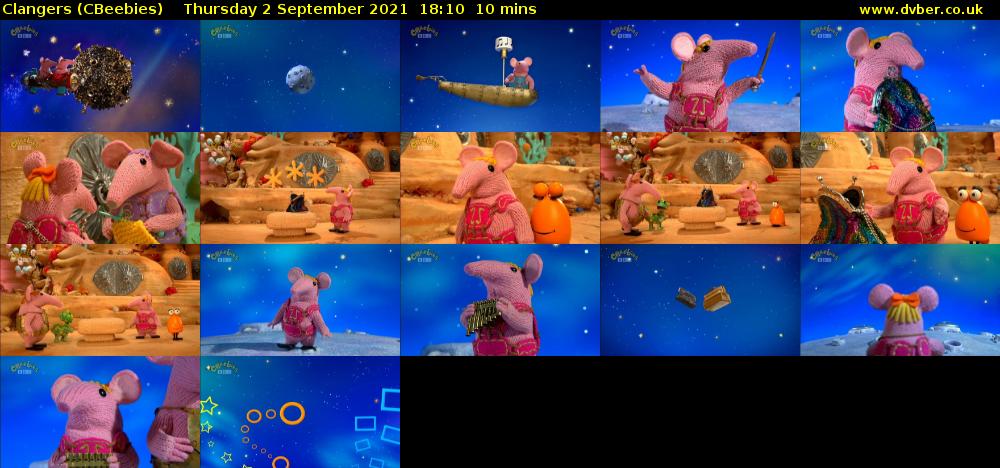 Clangers (CBeebies) Thursday 2 September 2021 18:10 - 18:20