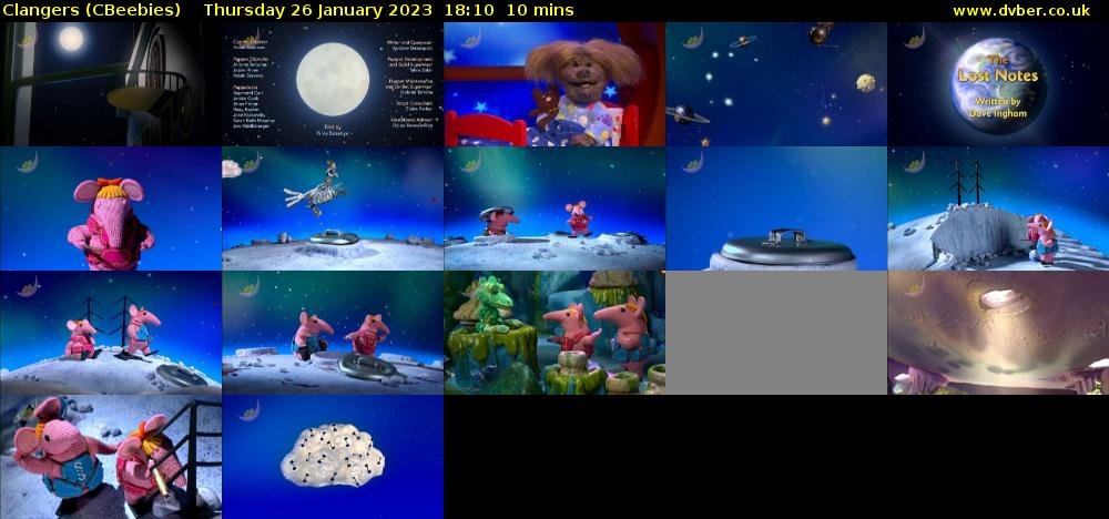 Clangers (CBeebies) Thursday 26 January 2023 18:10 - 18:20