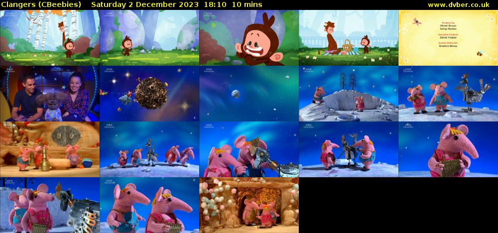 Clangers (CBeebies) Saturday 2 December 2023 18:10 - 18:20