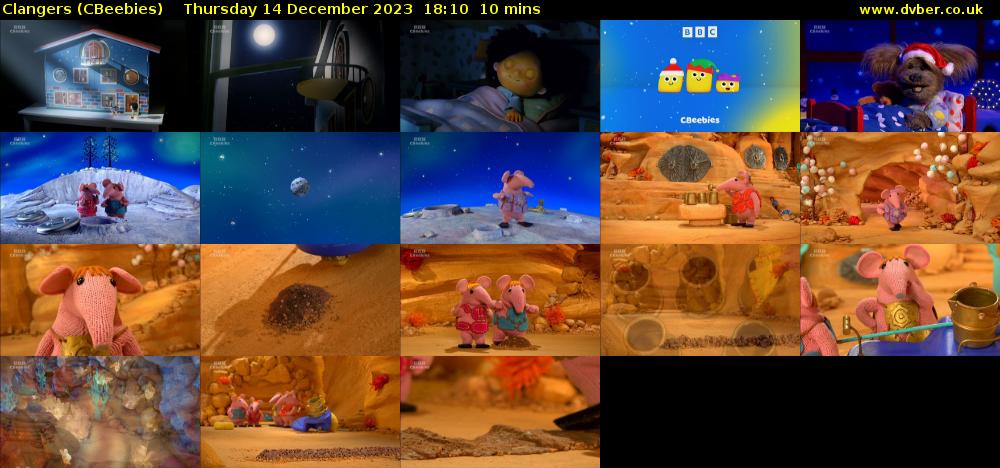 Clangers (CBeebies) Thursday 14 December 2023 18:10 - 18:20