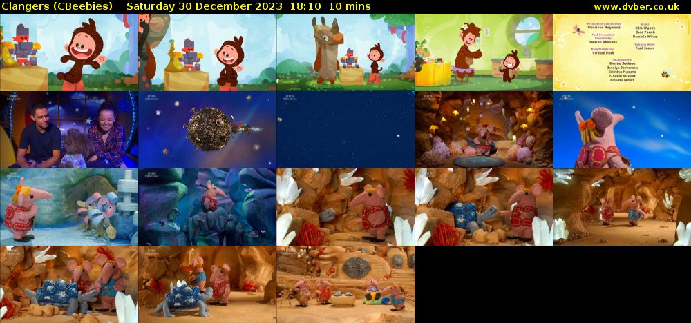 Clangers (CBeebies) Saturday 30 December 2023 18:10 - 18:20