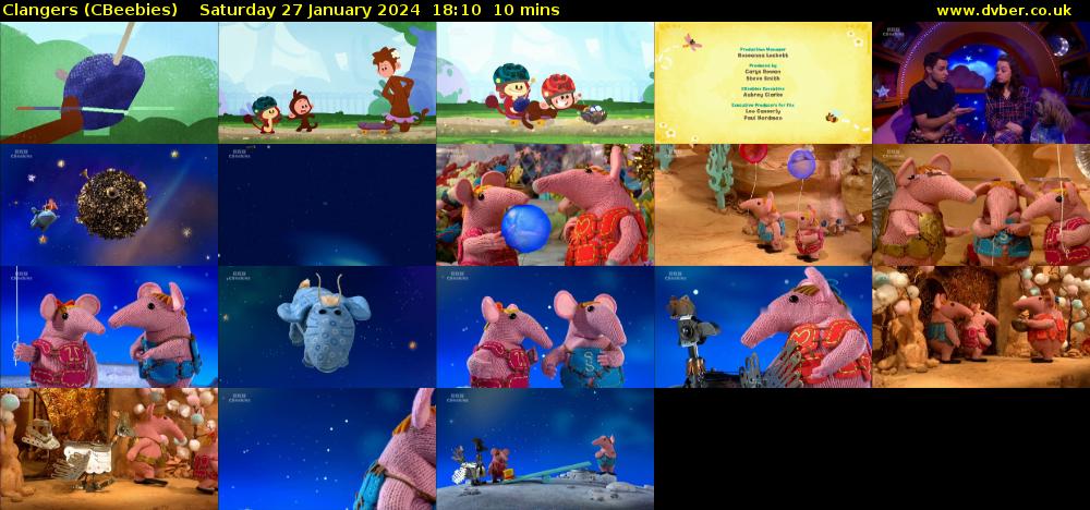 Clangers (CBeebies) Saturday 27 January 2024 18:10 - 18:20