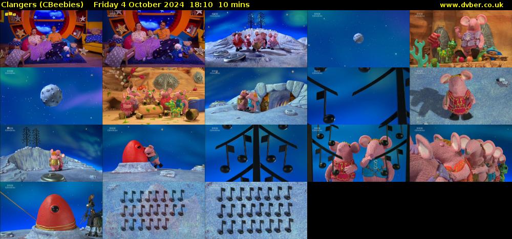 Clangers (CBeebies) Friday 4 October 2024 18:10 - 18:20