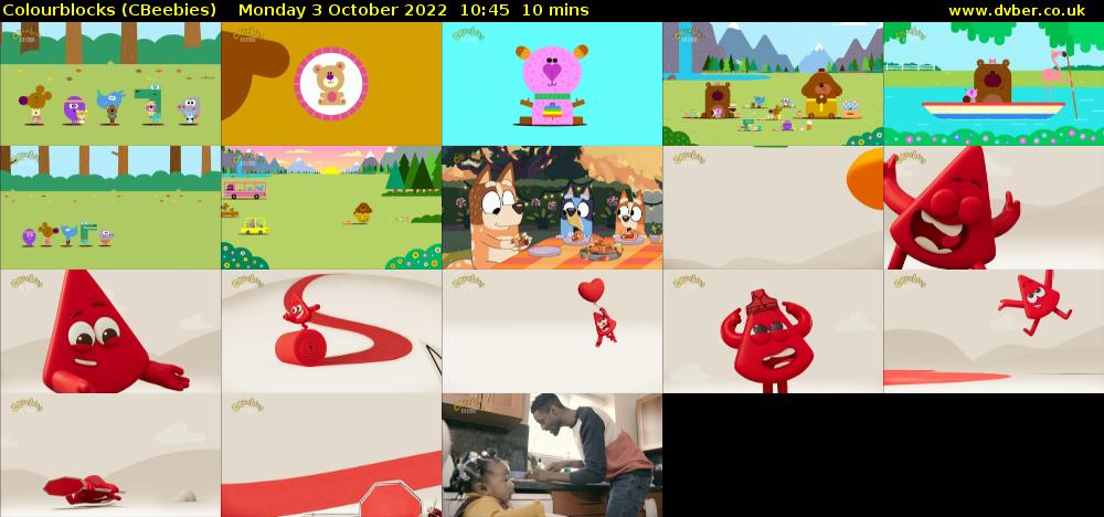 Colourblocks (CBeebies) Monday 3 October 2022 10:45 - 10:55