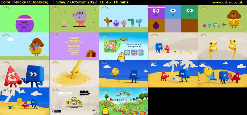 Colourblocks (CBeebies) Friday 7 October 2022 10:45 - 10:55