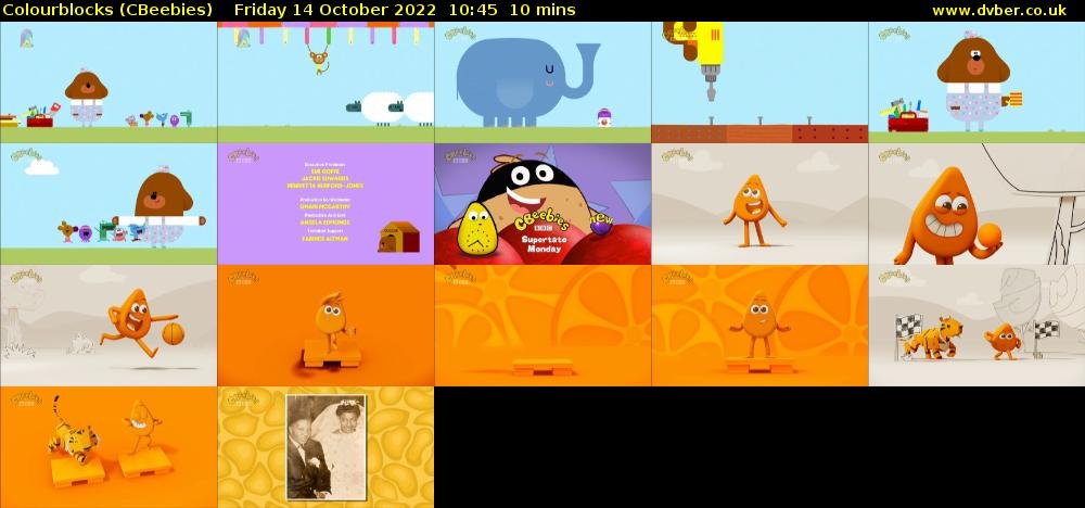 Colourblocks (CBeebies) Friday 14 October 2022 10:45 - 10:55