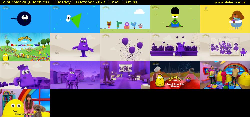 Colourblocks (CBeebies) Tuesday 18 October 2022 10:45 - 10:55