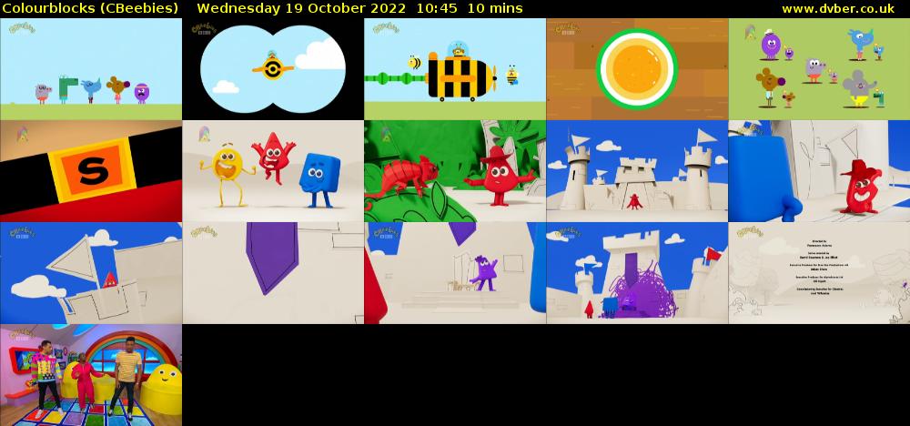 Colourblocks (CBeebies) Wednesday 19 October 2022 10:45 - 10:55