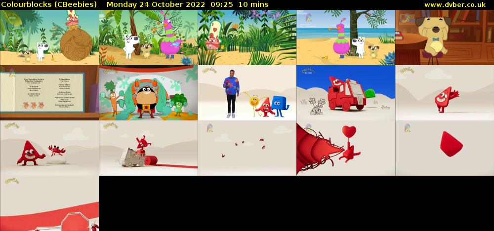 Colourblocks (CBeebies) Monday 24 October 2022 09:25 - 09:35