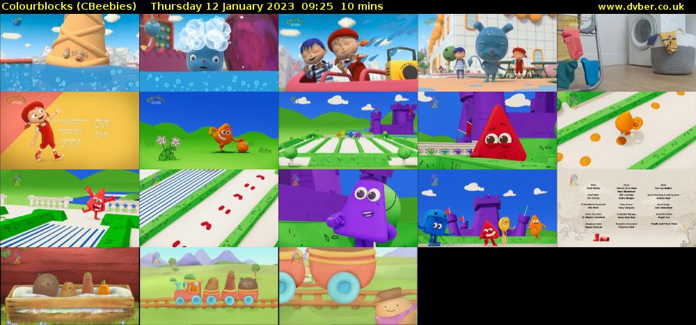 Colourblocks (CBeebies) Thursday 12 January 2023 09:25 - 09:35