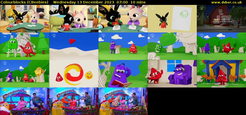 Colourblocks (CBeebies) Wednesday 13 December 2023 07:00 - 07:10