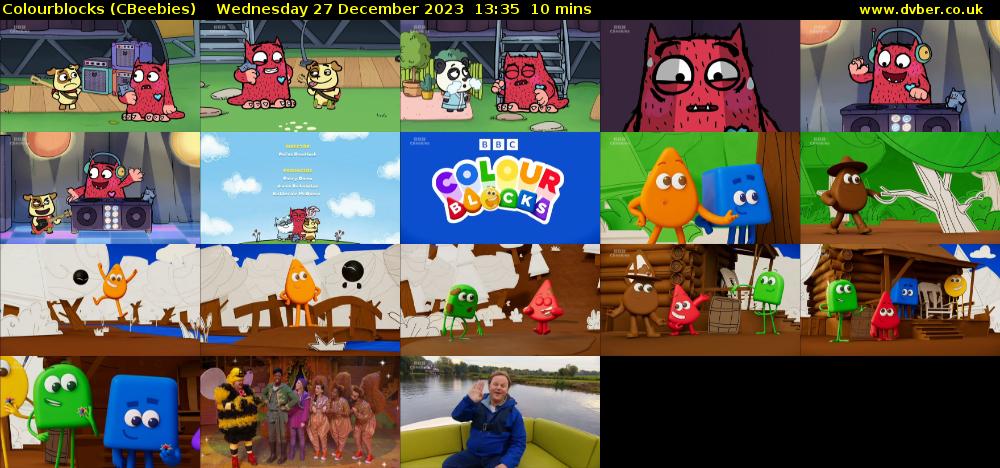 Colourblocks (CBeebies) Wednesday 27 December 2023 13:35 - 13:45