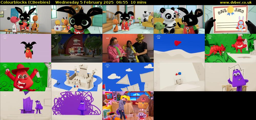 Colourblocks (CBeebies) Wednesday 5 February 2025 06:55 - 07:05