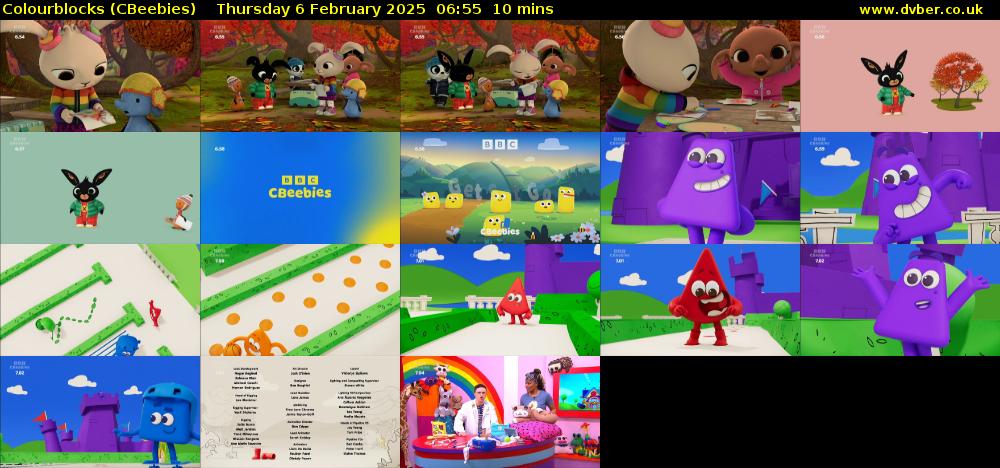 Colourblocks (CBeebies) Thursday 6 February 2025 06:55 - 07:05