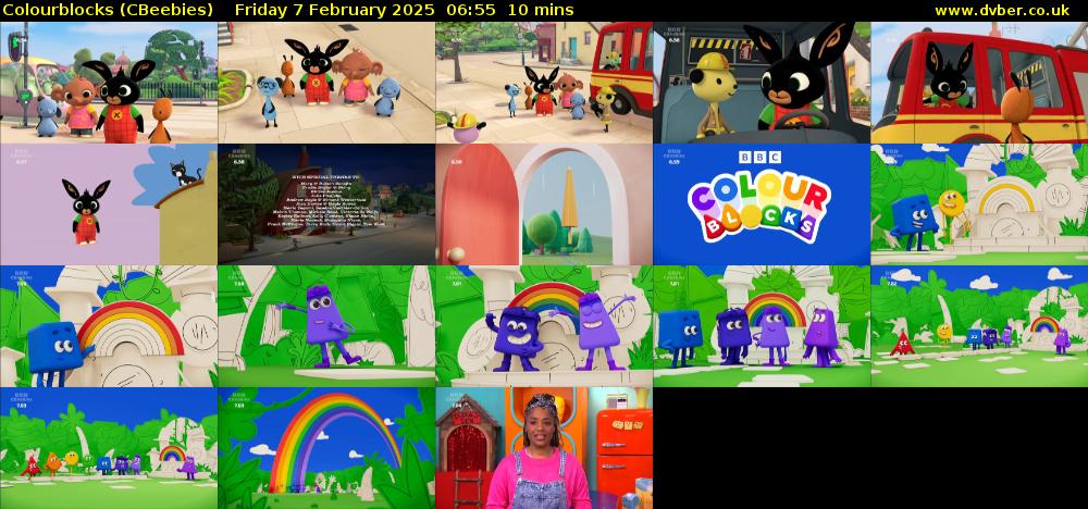 Colourblocks (CBeebies) Friday 7 February 2025 06:55 - 07:05