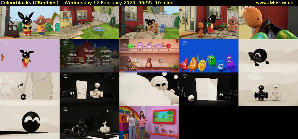 Colourblocks (CBeebies) Wednesday 12 February 2025 06:55 - 07:05