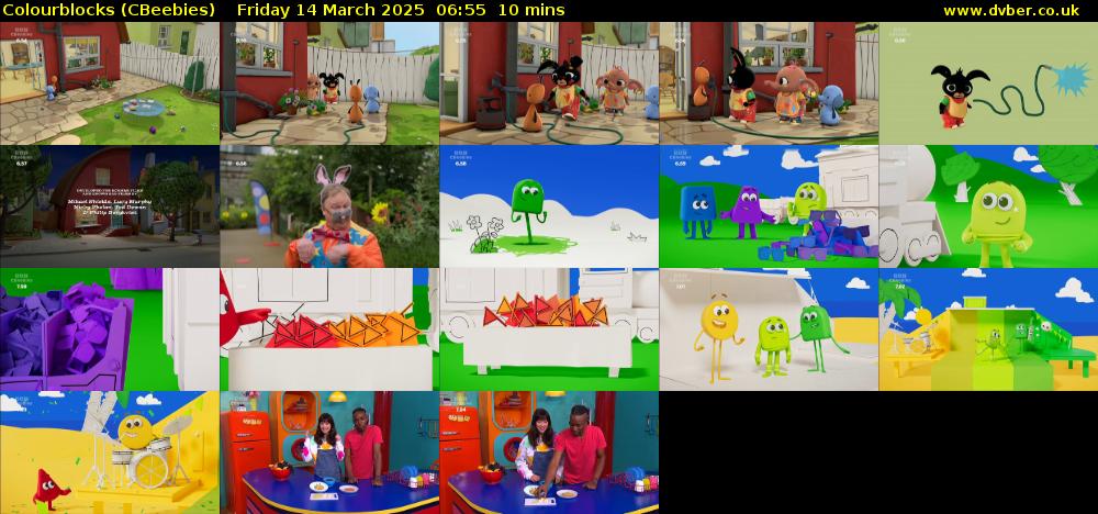 Colourblocks (CBeebies) Friday 14 March 2025 06:55 - 07:05
