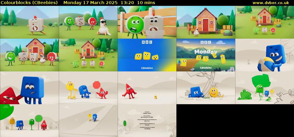Colourblocks (CBeebies) Monday 17 March 2025 13:20 - 13:30