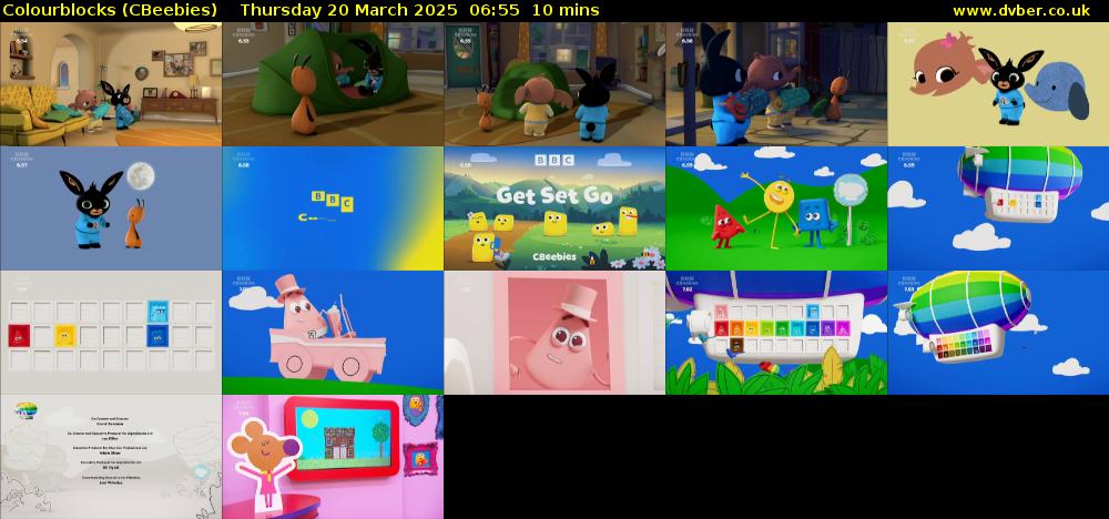 Colourblocks (CBeebies) Thursday 20 March 2025 06:55 - 07:05