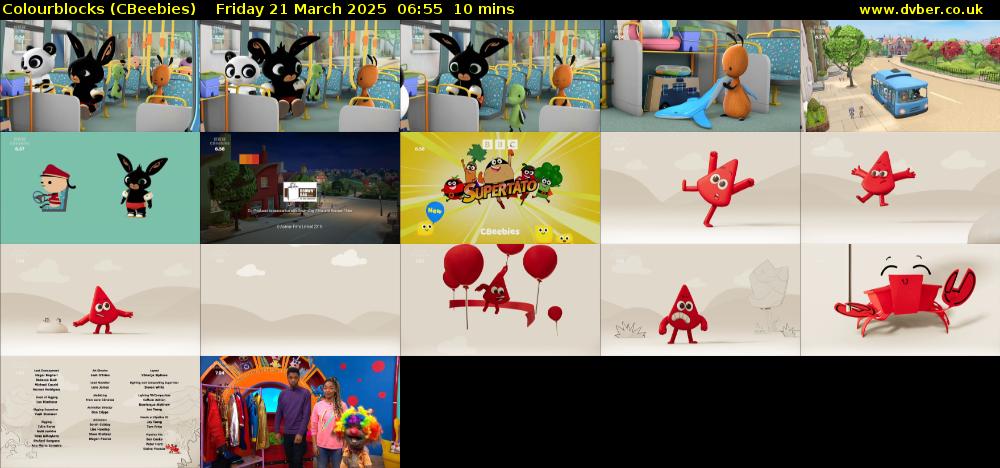 Colourblocks (CBeebies) Friday 21 March 2025 06:55 - 07:05