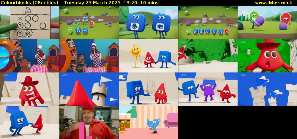 Colourblocks (CBeebies) Tuesday 25 March 2025 13:20 - 13:30