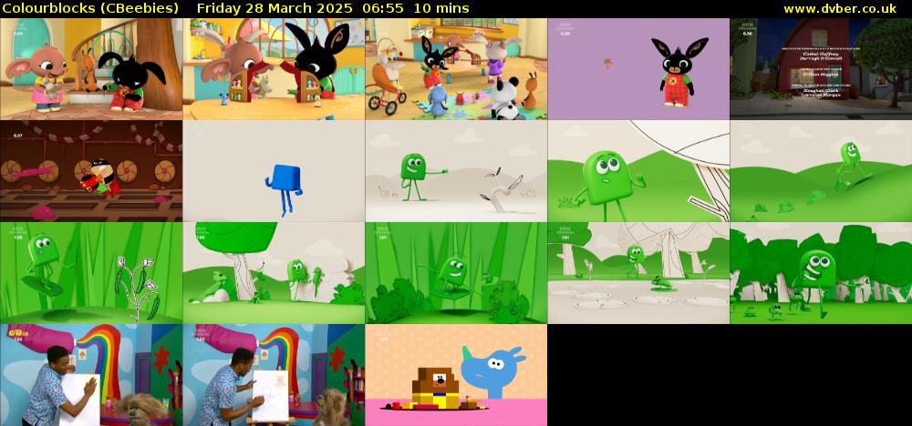 Colourblocks (CBeebies) Friday 28 March 2025 06:55 - 07:05