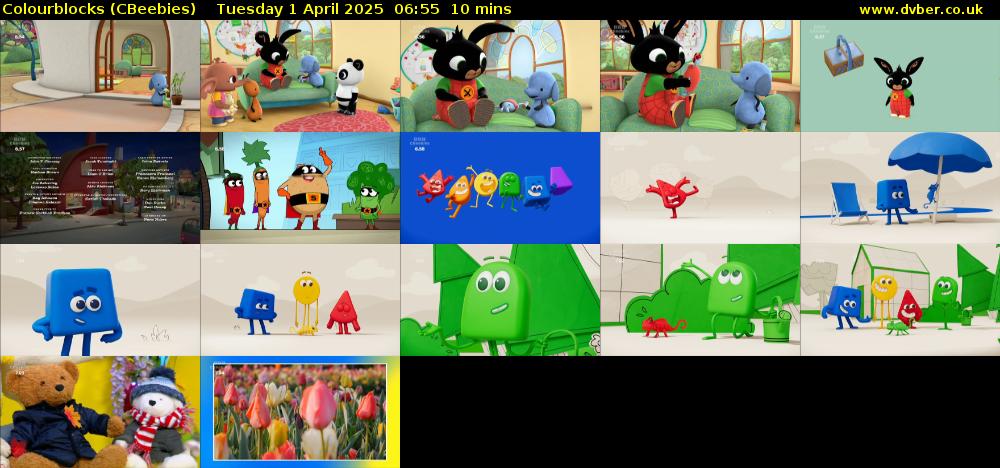 Colourblocks (CBeebies) Tuesday 1 April 2025 06:55 - 07:05