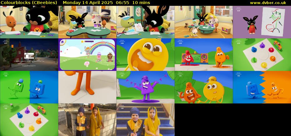 Colourblocks (CBeebies) Monday 14 April 2025 06:55 - 07:05