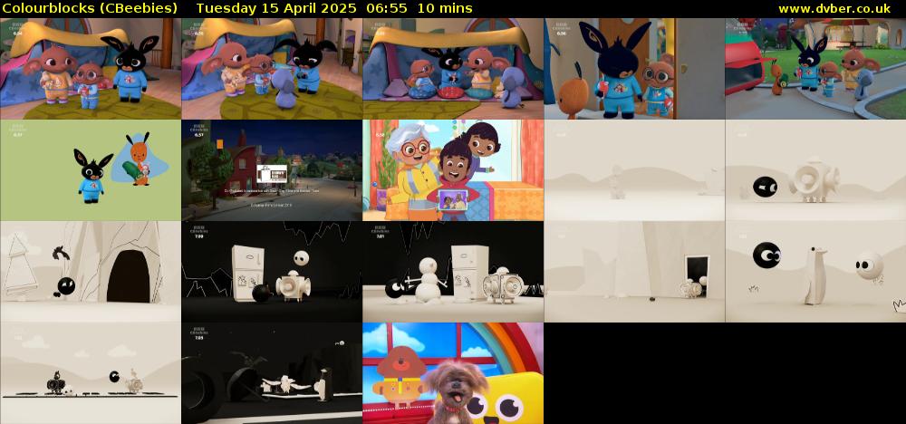 Colourblocks (CBeebies) Tuesday 15 April 2025 06:55 - 07:05