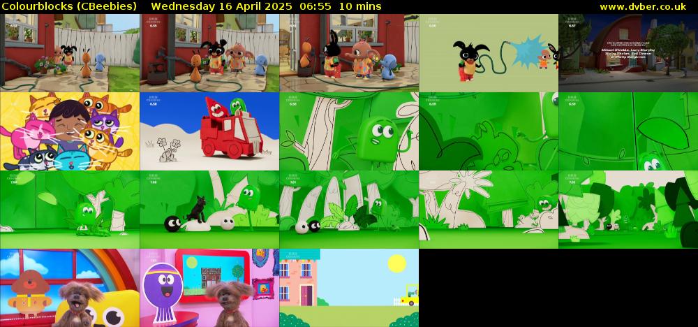 Colourblocks (CBeebies) Wednesday 16 April 2025 06:55 - 07:05