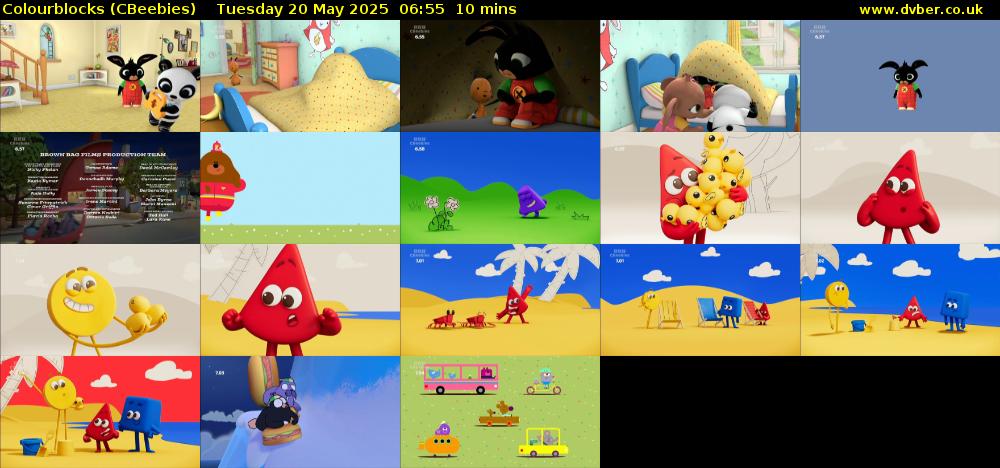 Colourblocks (CBeebies) Tuesday 20 May 2025 06:55 - 07:05