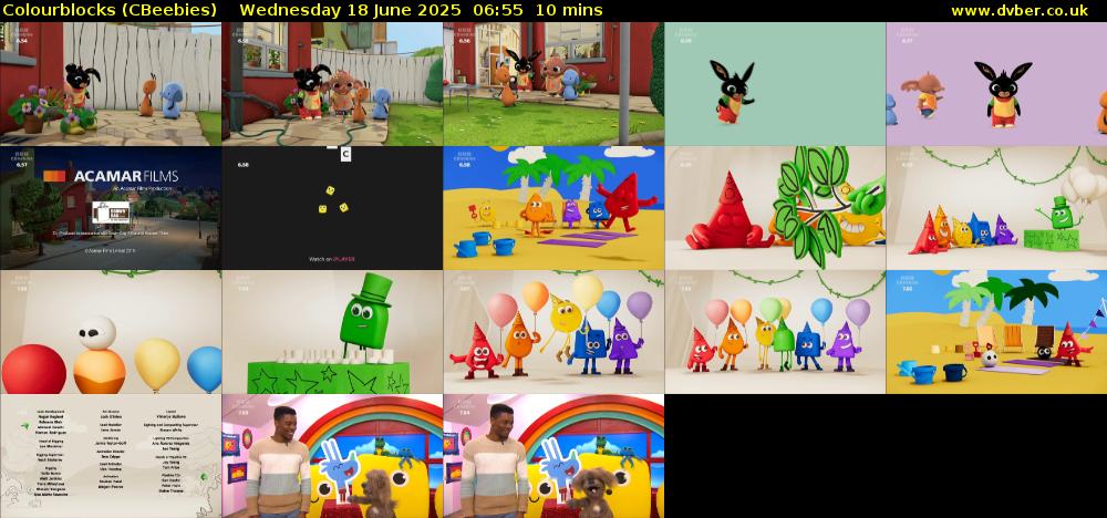 Colourblocks (CBeebies) Wednesday 18 June 2025 06:55 - 07:05