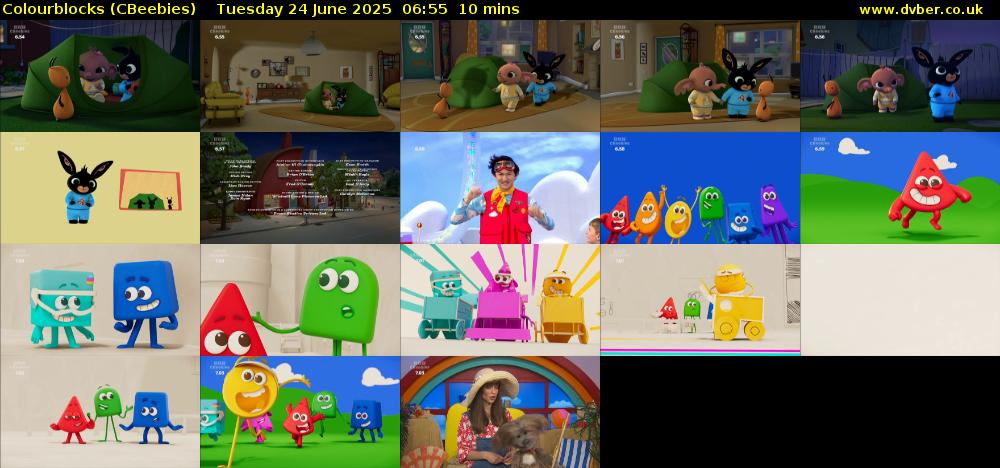 Colourblocks (CBeebies) Tuesday 24 June 2025 06:55 - 07:05