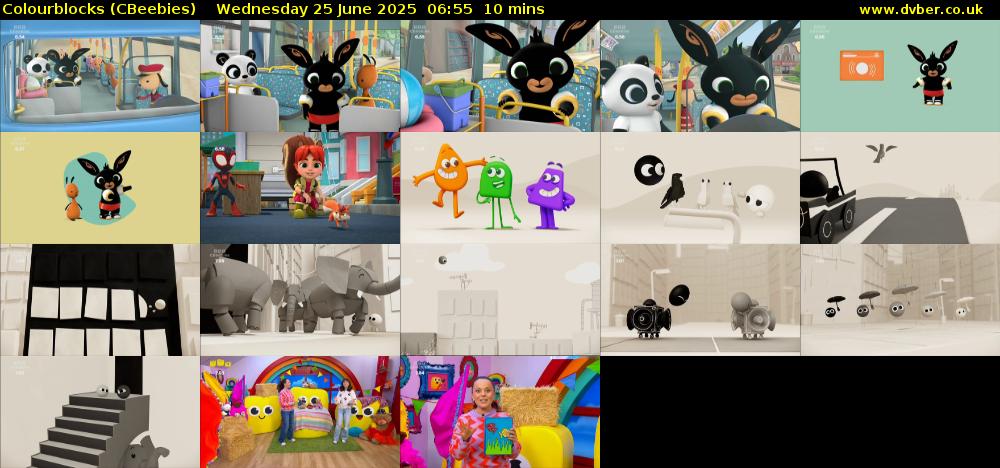 Colourblocks (CBeebies) Wednesday 25 June 2025 06:55 - 07:05