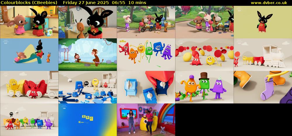 Colourblocks (CBeebies) Friday 27 June 2025 06:55 - 07:05