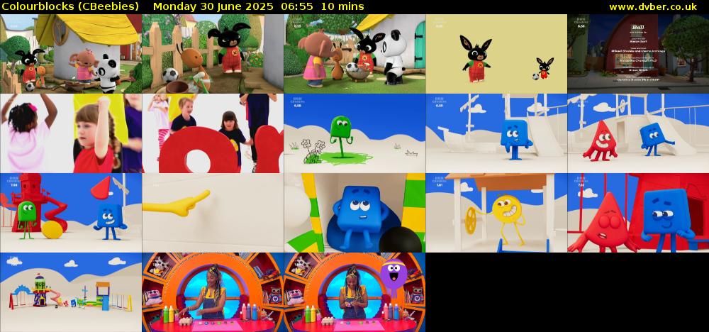 Colourblocks (CBeebies) Monday 30 June 2025 06:55 - 07:05