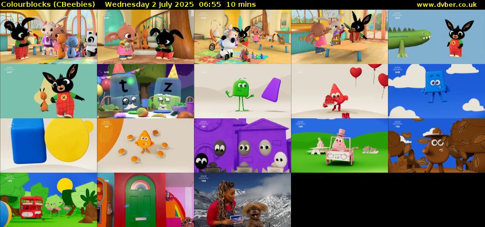 Colourblocks (CBeebies) Wednesday 2 July 2025 06:55 - 07:05