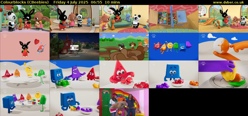 Colourblocks (CBeebies) Friday 4 July 2025 06:55 - 07:05