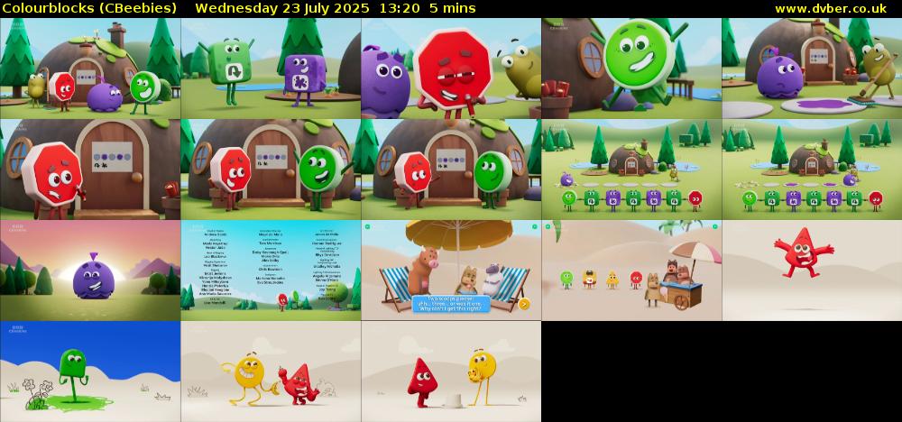 Colourblocks (CBeebies) Wednesday 23 July 2025 13:20 - 13:25