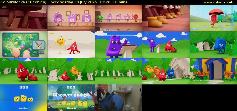 Colourblocks (CBeebies) Wednesday 30 July 2025 13:20 - 13:30