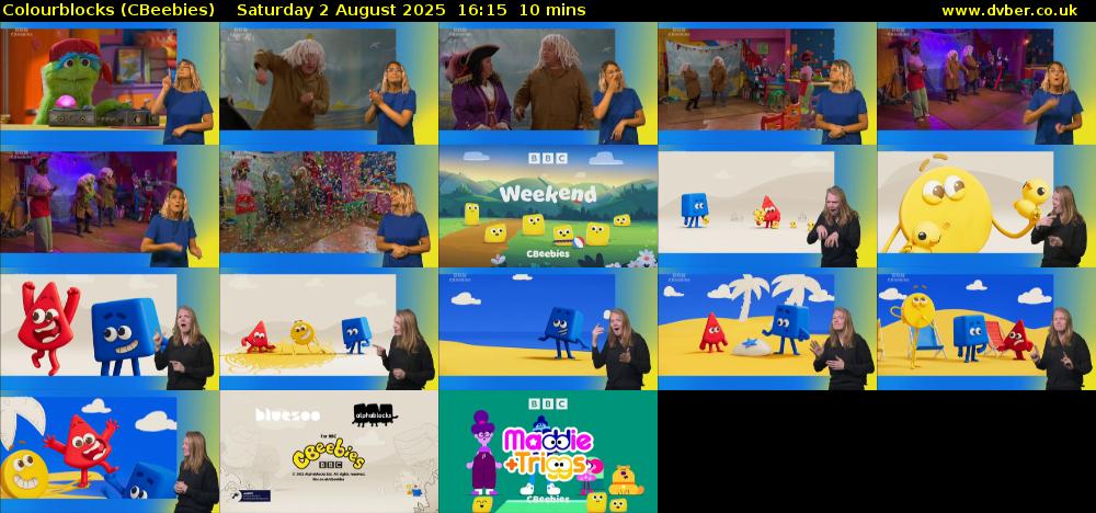 Colourblocks (CBeebies) Saturday 2 August 2025 16:15 - 16:25