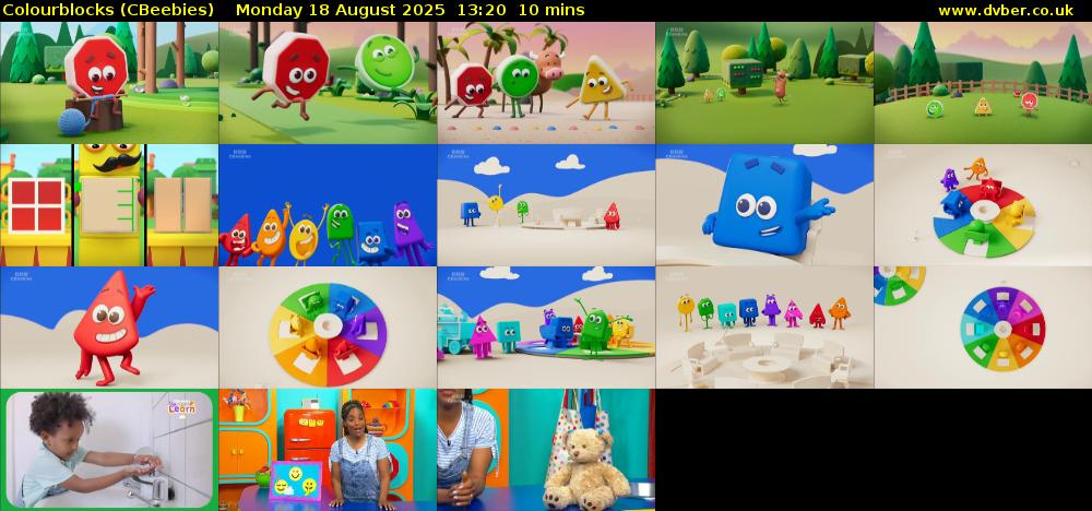 Colourblocks (CBeebies) Monday 18 August 2025 13:20 - 13:30